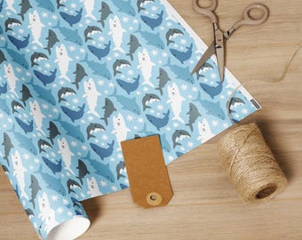 Shark Wrapping Paper | Cute Ocean Party Gift Wrap
