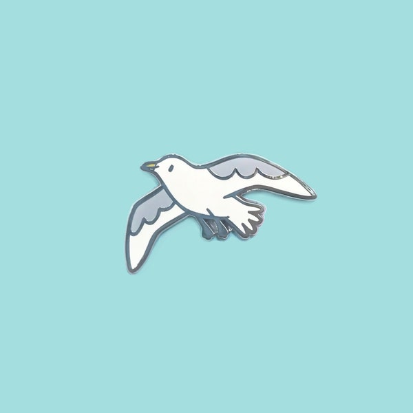 Enamel Pin • Happy Seagull Sea Bird - Taryn Johnson  • tarynosaurus