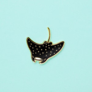 Enamel Pin • Manta Ray • Gold Hard Enamel Pin - Taryn Johnson  • tarynosaurus