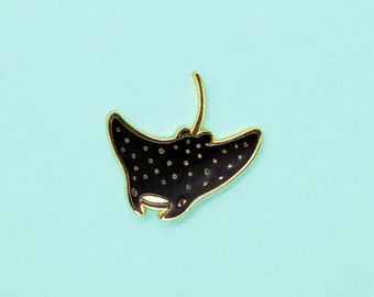 Enamel Pin • Manta Ray • Gold Hard Enamel Pin - Taryn Johnson  • tarynosaurus