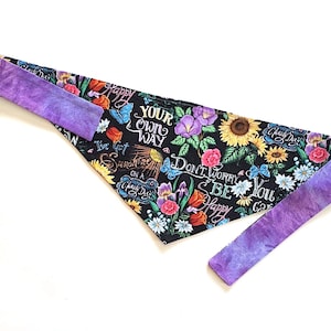 Flowers dog bandana, floral dog scarf, summer dog bandana, garden dog bandana, gardening dog bandana, girl dog bandana