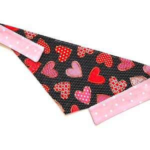 Valentine’s Day dog bandana, Heart dog bandana, Love dog bandana, Glitter dog bandana, Polka dot dog bandana, Pink dog bandana