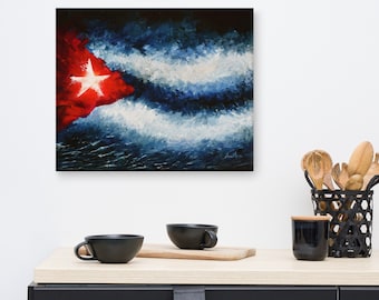 Love Cuba - Canvas print form an original oil on canvas painting by Annie Melik