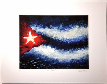 Love Cuba - Artist Print from original oil on canvas painting by Annie Melik