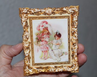2 Tableaux Maison De Poupée Ancienne