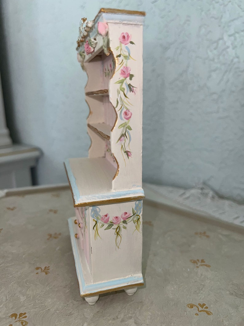 Miniature Kitchen W Handsculpted Roses Handpainted Etsy