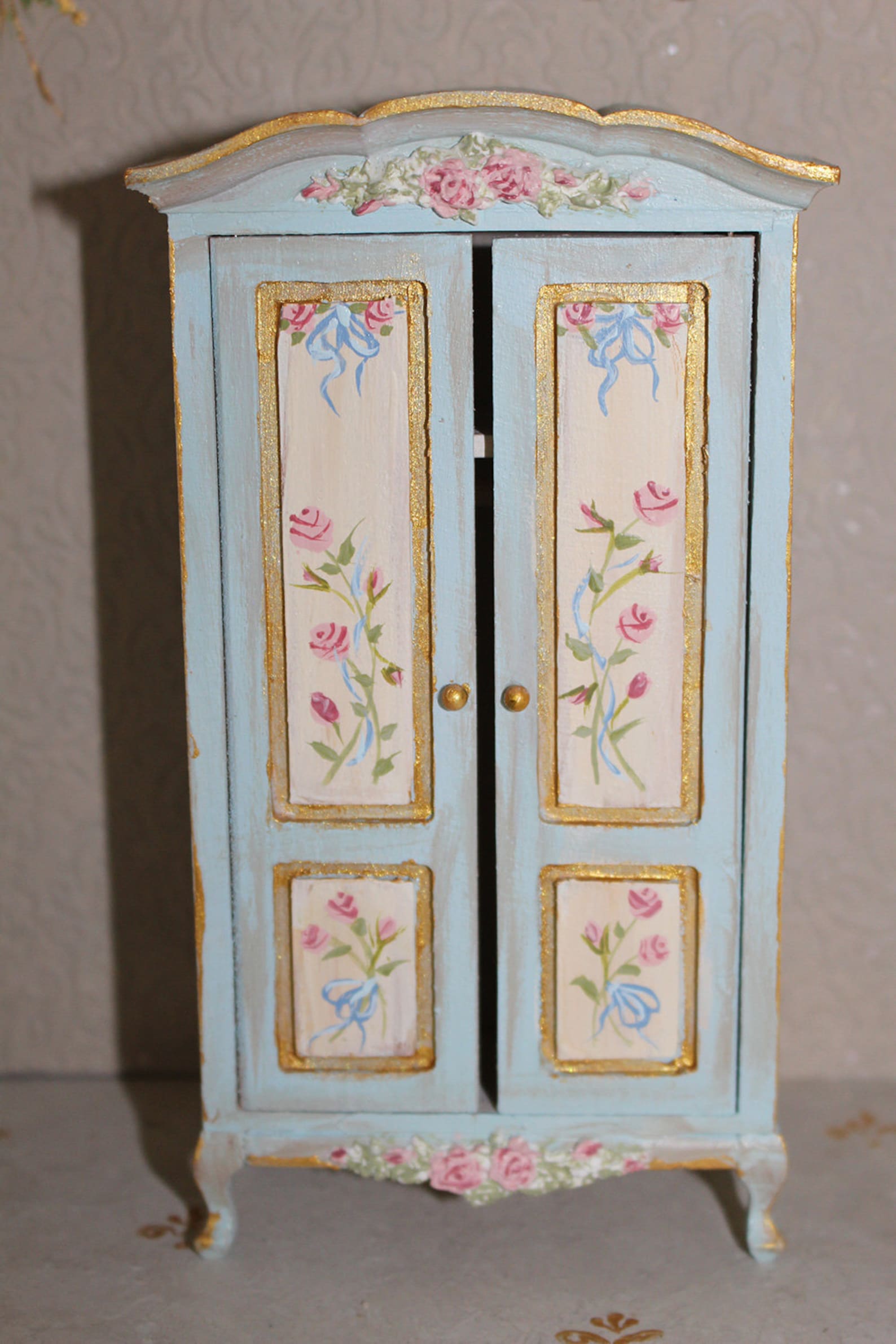 Miniature Dollhouse furniture closet handpainted Etsy