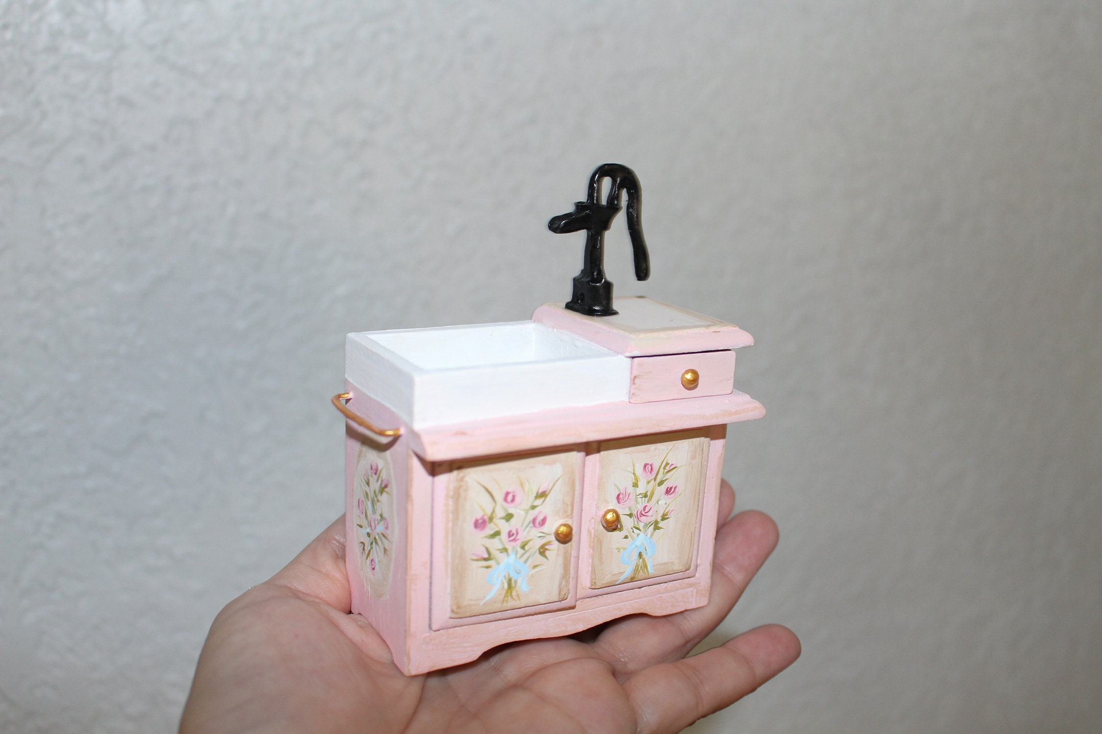 Dollhouse furniture Miniature Kitchen Sink Victorian Etsy