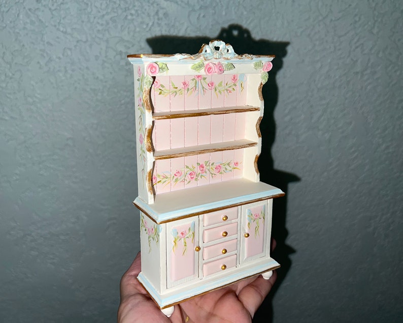 Miniature Kitchen W Handsculpted Roses Handpainted Etsy