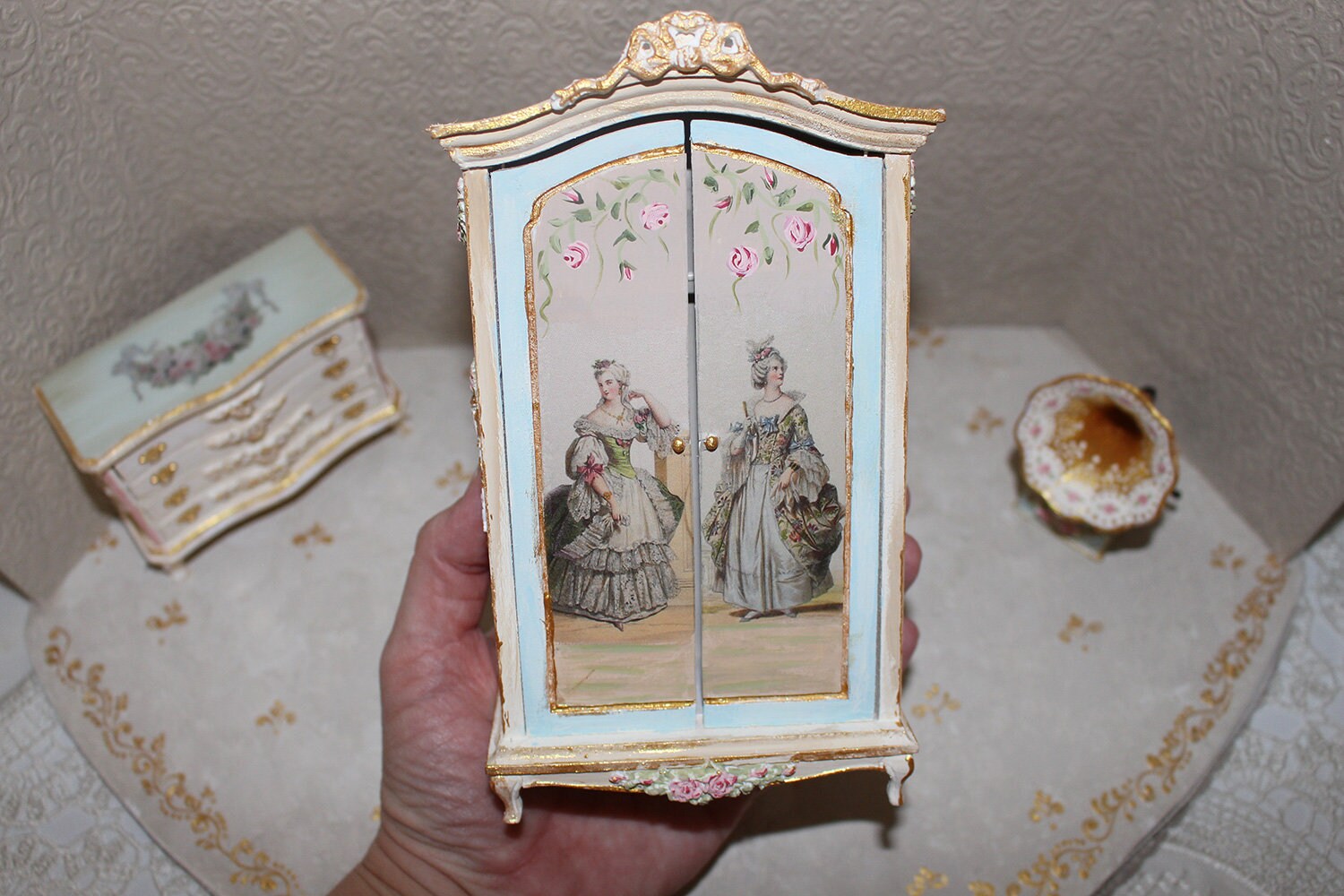 Dollhouse furniture Miniature French Armoire Rococo Etsy