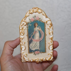Dollhouse furniture, Miniature picture, Wall plaque of Bride , painting, French, Renaissance, Wedding 1:12 Scale