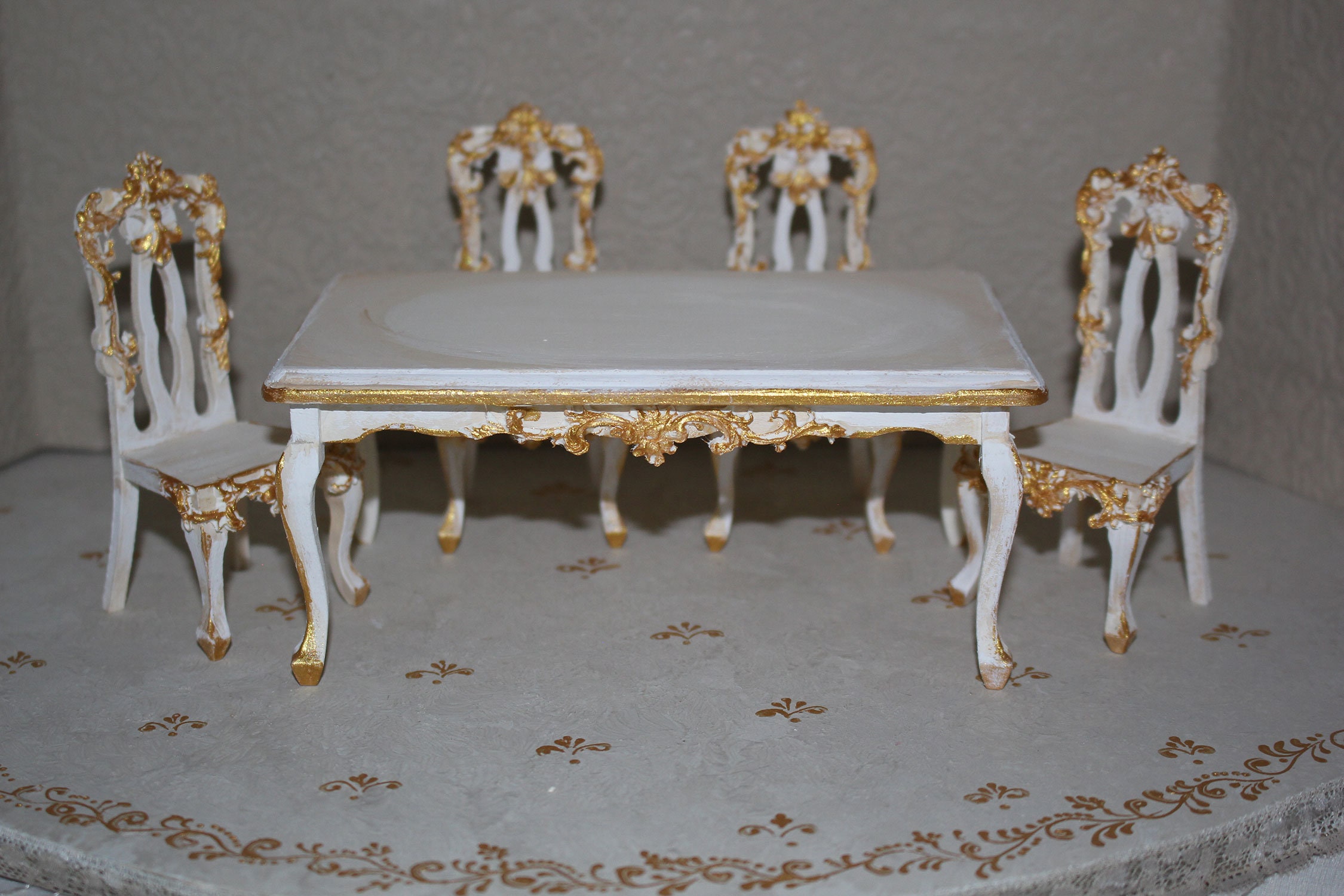 Louis XV Antique French Rococo Dining table 3D model - Download
