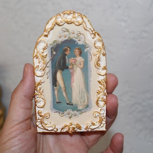 Meubles de maison de poupée, Image miniature, Plaque murale de la mariée, tableau, Français, Renaissance, Mariage