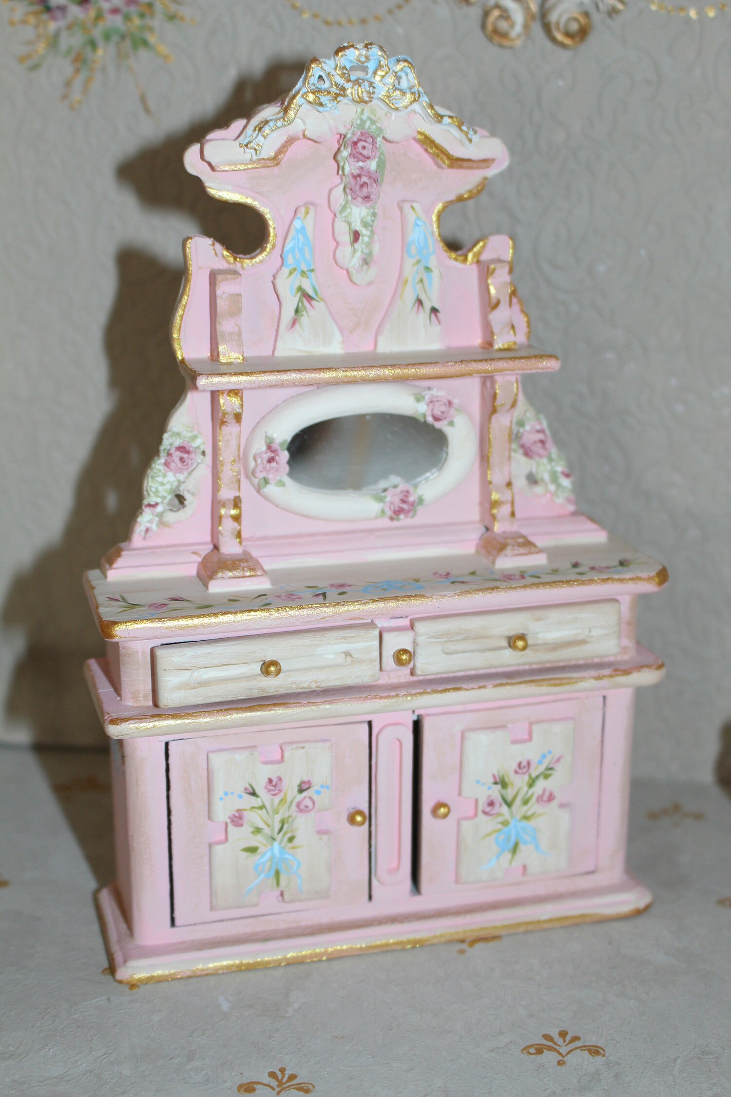 Miniature Dollhouse furniture closet handpainted Etsy