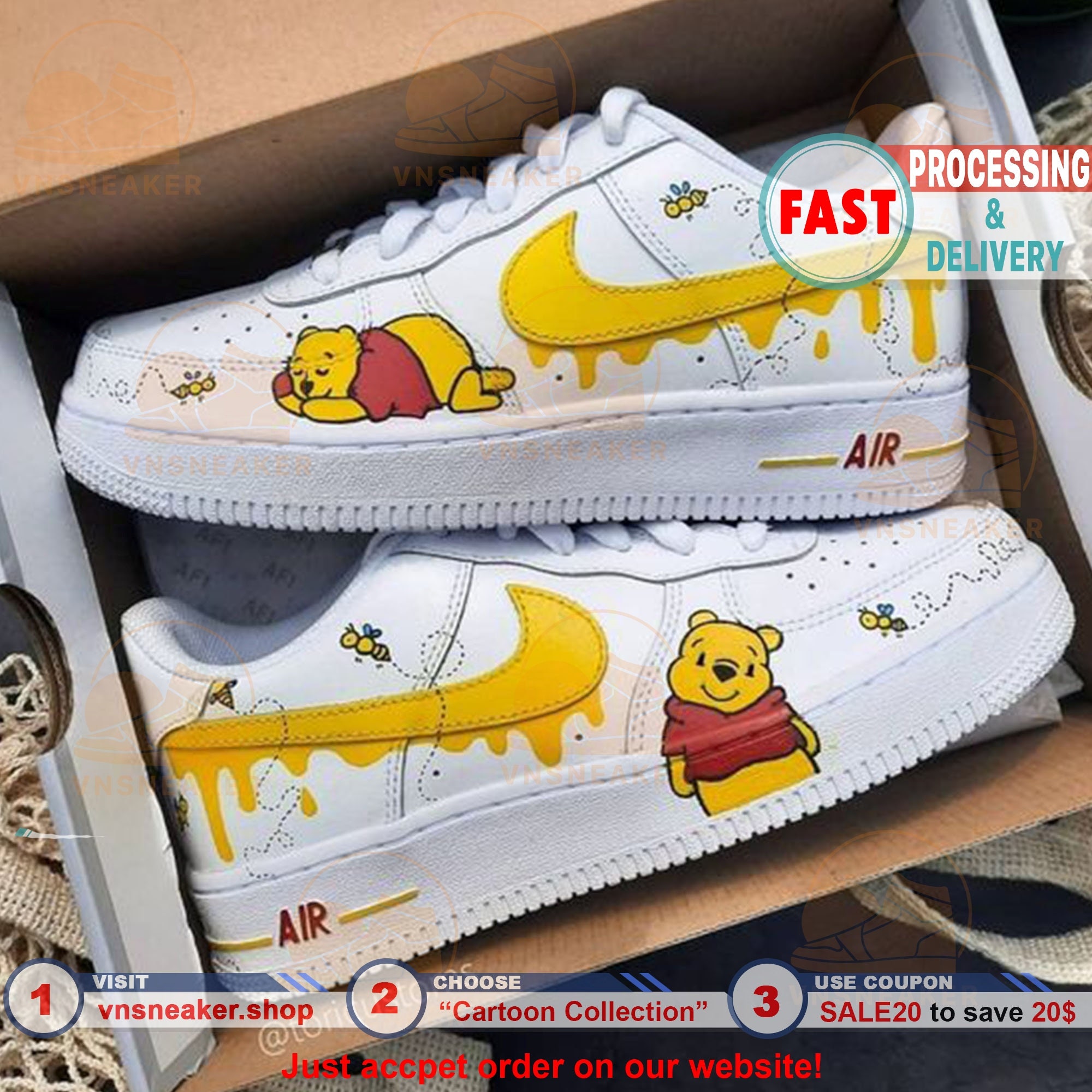 Air Force 1 Custom Low Cartoon Light Blue White Black Shoes Outline Al –  Rose Customs, Air Force 1 Custom Shoes Sneakers Design Your Own AF1