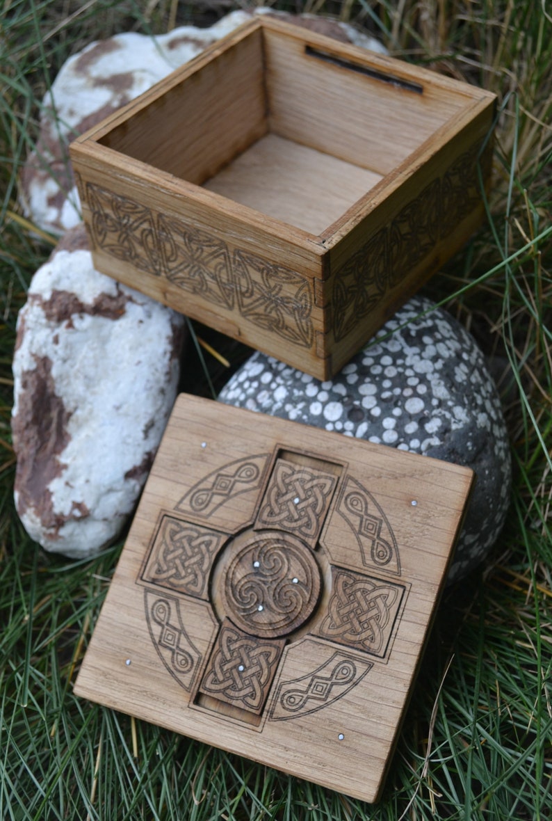 Box with Secret lock. Hidden lock box. Viking box with celtic Etsy