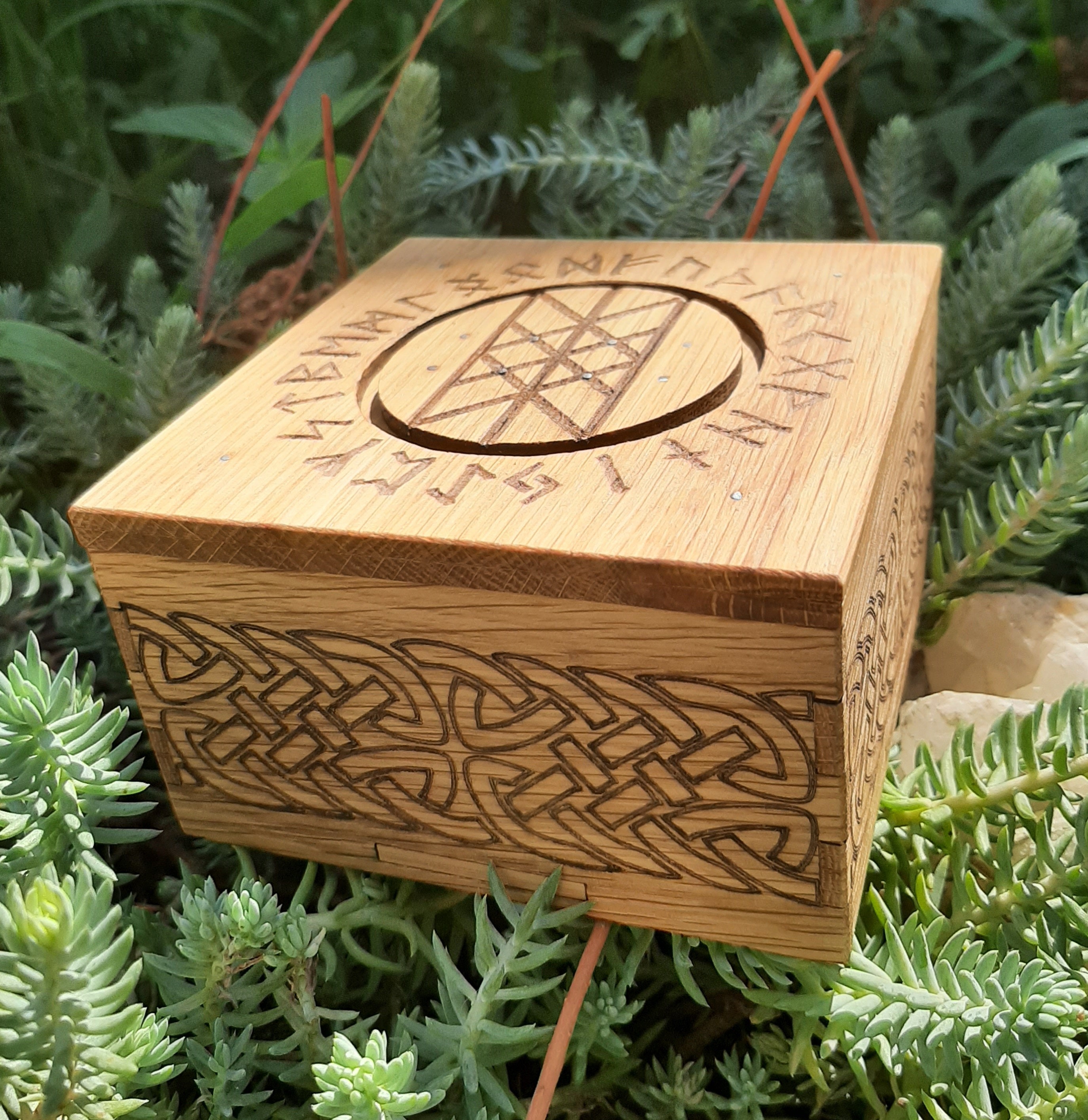 Box with Secret lock. Hidden lock box with Wyrd. Viking box . Etsy