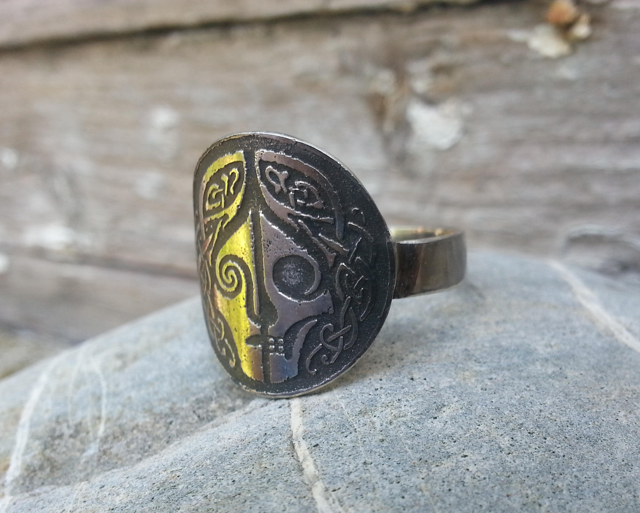 Viking Ring with norse goddess Hel. Norse mythology ring. Etsy