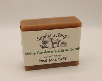 Maine Gardener's Citrus Scrub Bar - Maine Made, Artisan soap