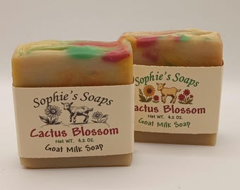 Cactus Blossom goat milk soap - Maine Made; Artisan soap  ***NEW***