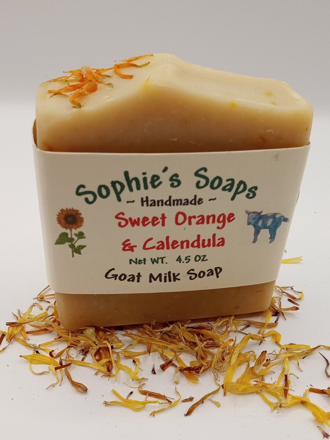 Sweet Orange & Calendula Goat Milk Soap Artisan Handmade Etsy