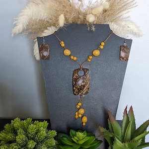 Handmade Tagua and Coconut Shell Necklace Set: Eco Friendly Jewelry