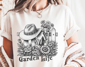 Garden Comfort Colors T-shirt, Vintage Floral Tee, Cottagecore Style, Nature Lover Shirt, Gift for Plant Lovers & Gardeners