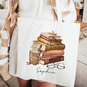 Personalized Book Lover Tote Bag: Custom Library Canvas Tote