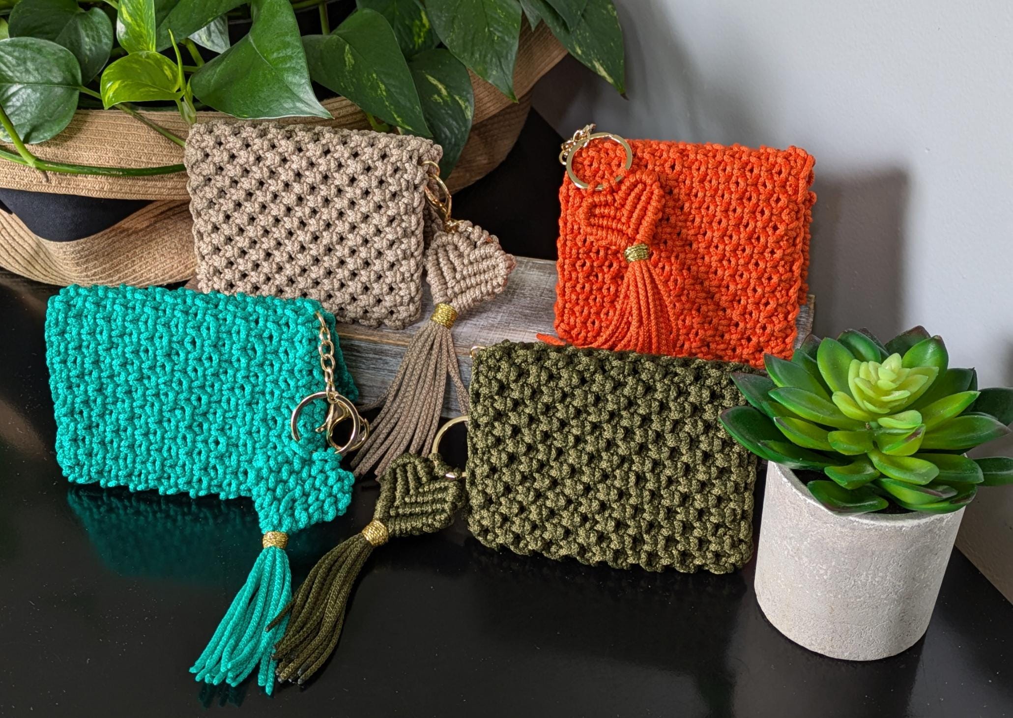 Macrame coin purse sale