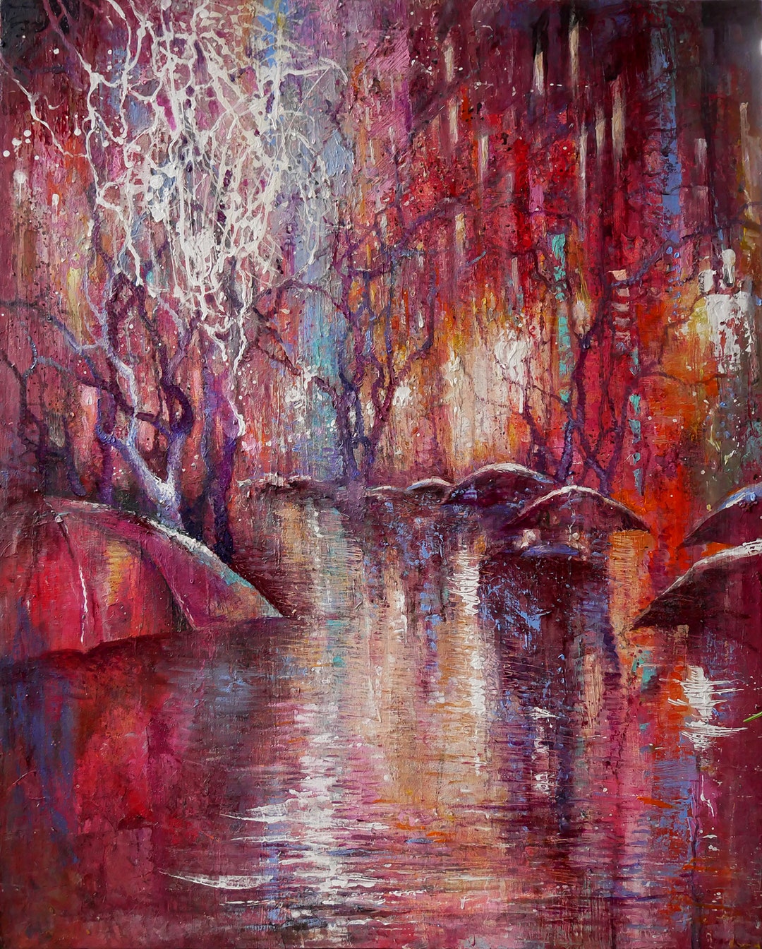 Rainy Evening (oil Painting | Abstract | Office Painting | Wall Art ...