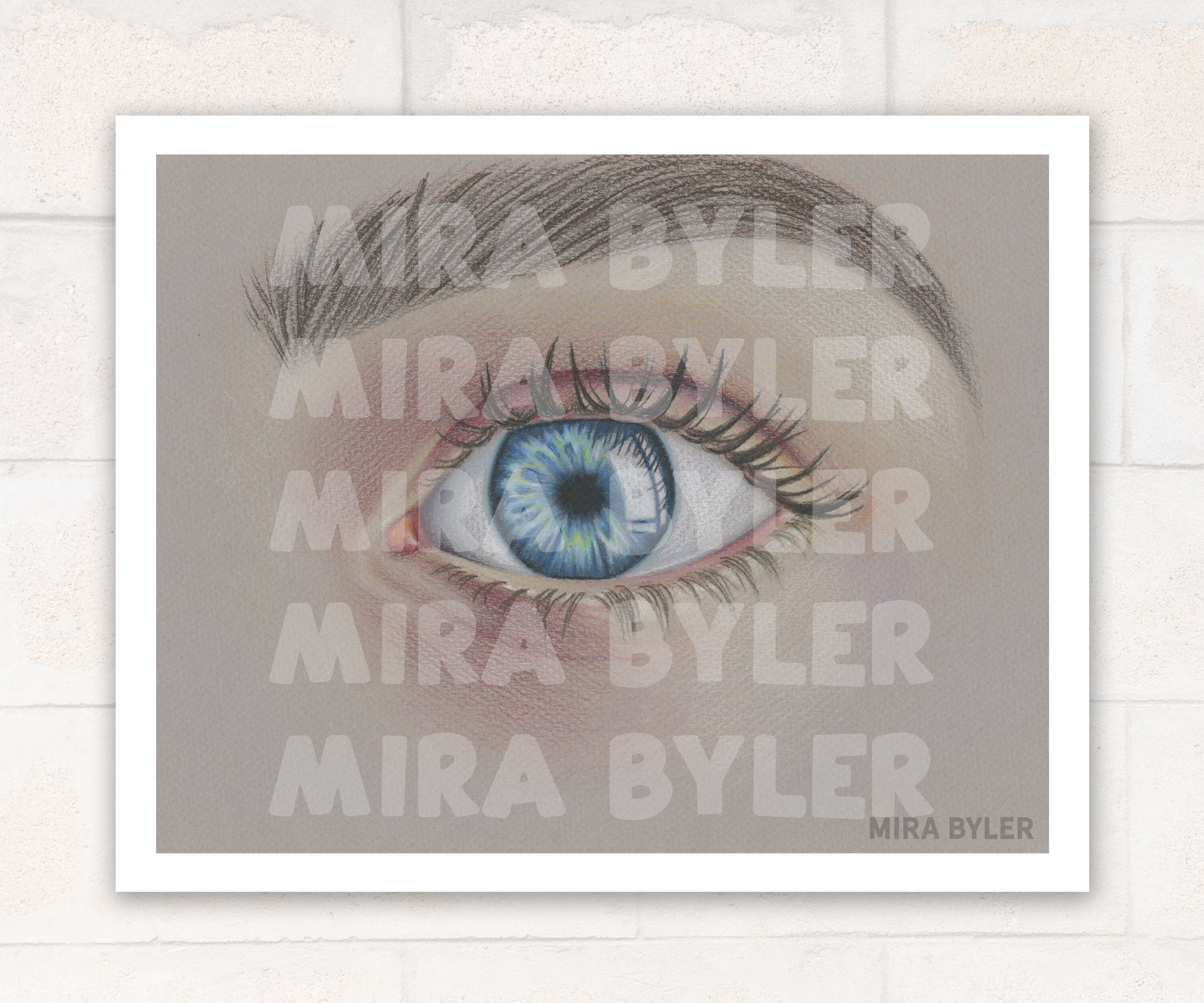 Realistic Eye Original Colored Pencil Drawing Etsy