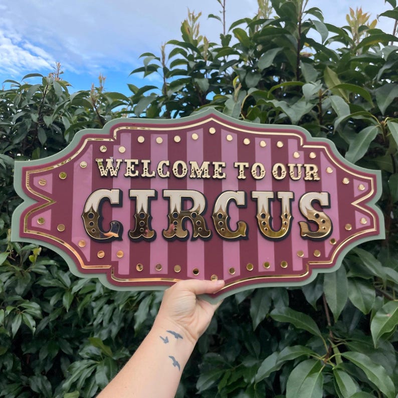 Vintage Circus Sign | Welcome to Our Circus Wall Decor | Carnival ...