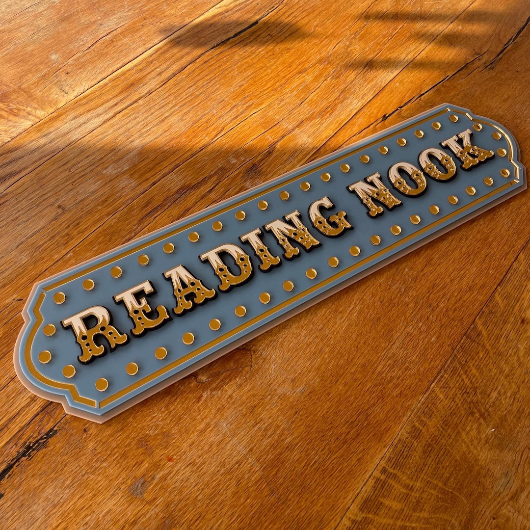 Vintage Marquee Reading Nook Sign | Kids Reading Corner Decor | Library ...