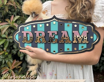 Dream Wall Sign | Kids Room Decor | Nursery Wall Decor | Whimsical Wall Art | Playroom Decor | Layered Acrylic Sign