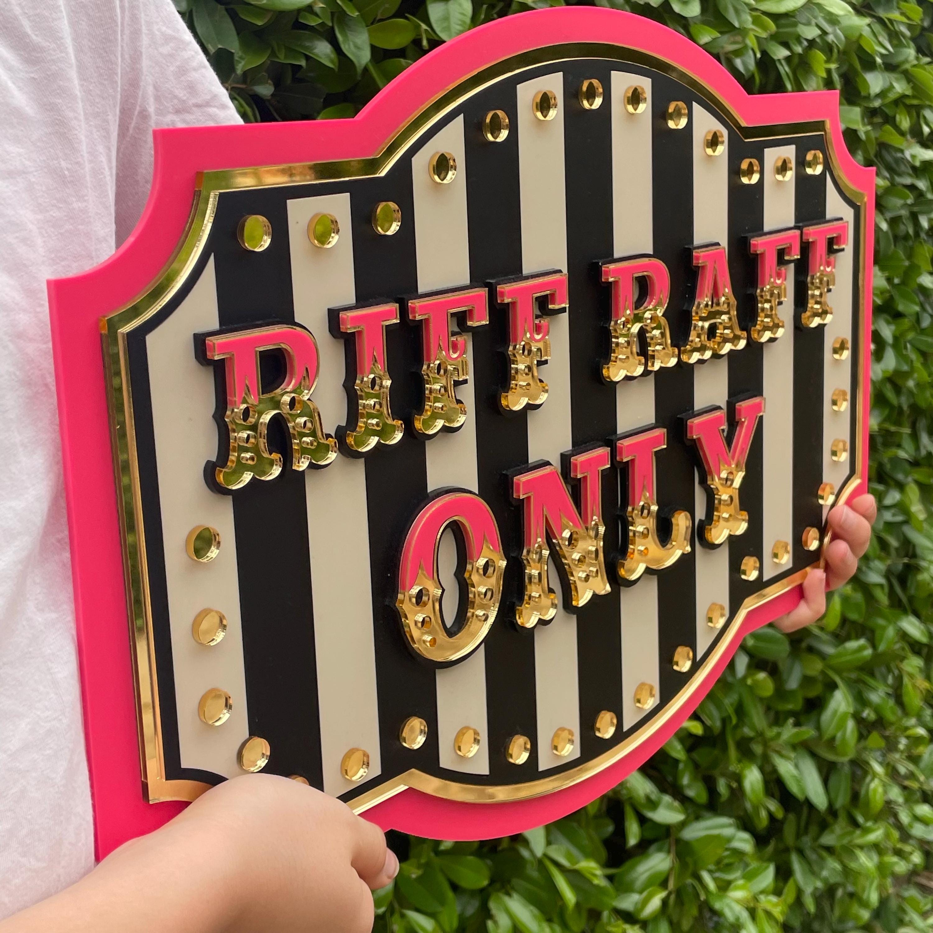 Sign Raff Riff Raff Only Wall Sign | 3D Layered Acrylic With Mirror Gold ...
