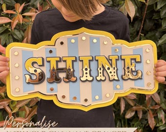 Shine Wall Sign | Kids Room Decor | Playroom Wall Decor | Positive Affirmation Sign | Whimsical Wall Art | Acrylic Wall Sign