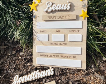 Personalized First and Last Day of School Board ~ Reusable Photo Prop