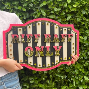Riff Raff Only Wall Sign | 3D Layered Acrylic With Mirror Gold