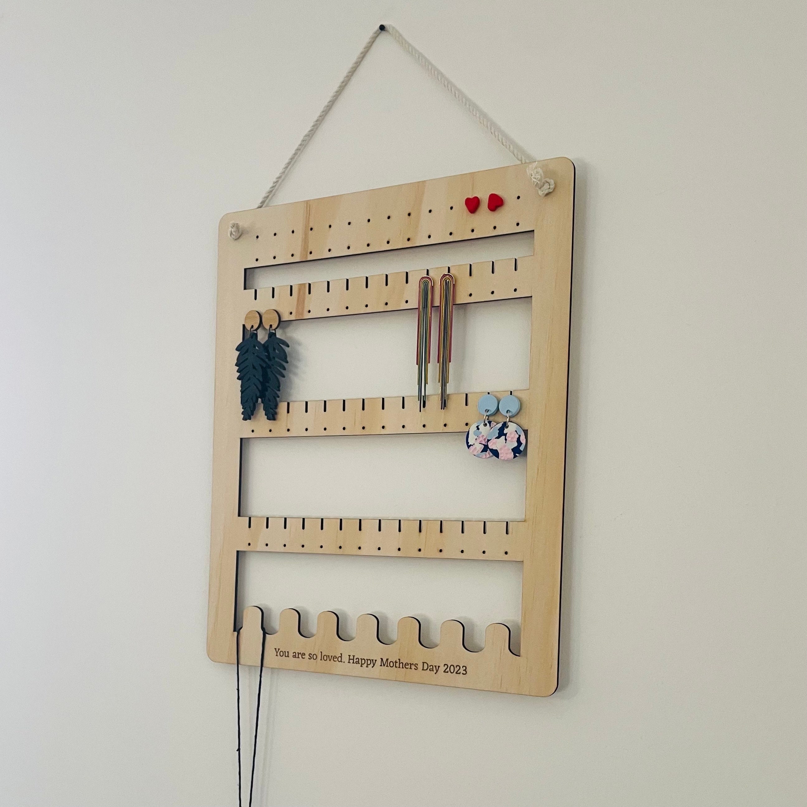Jewelry Organizer With Extra Earring Bar, Cork Earring Holder, Necklace  Holder