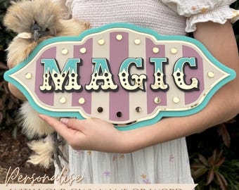 Magic Wall Sign | Kids Room Decor | Nursery Wall Decor | Playroom Decor | Whimsical Wall Art | Personalised Acrylic Sign