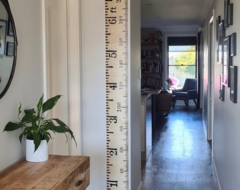 Vintage Inspired Tape Measure Hanging Height Chart, Ruler Growth Chart, Imperial & Metric Height Chart, Feet and Metres HIGH QUALITY BANNER