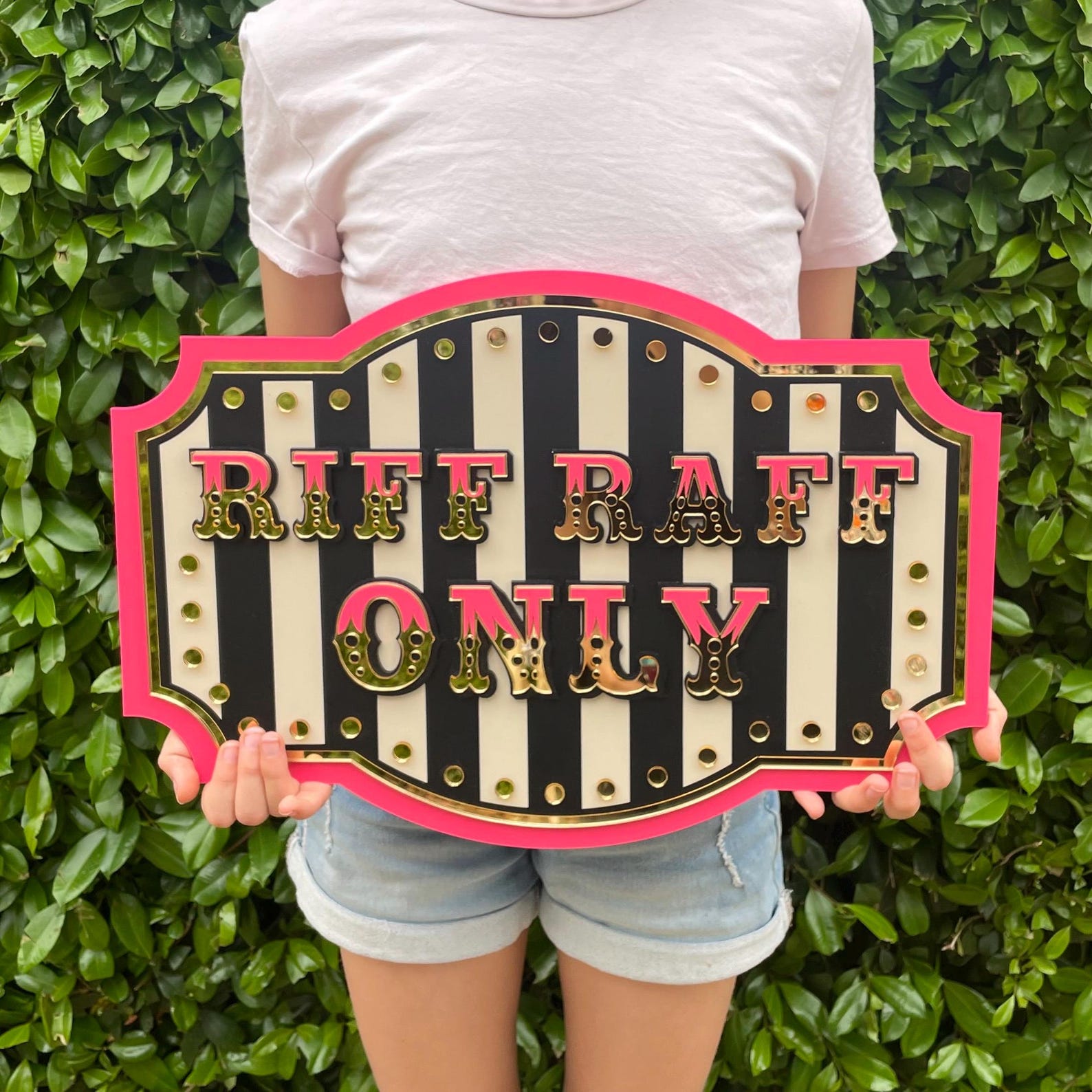 Riff Raff Tag Riff Raff Only Wall Sign | 3D Layered Acrylic With Mirror Gold ...