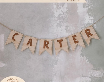 Archivo SVG para corte láser de banderines patchwork ~ Guirnalda de banderines (Descarga digital)