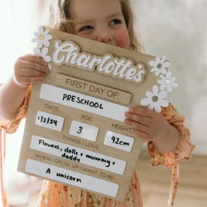 Custom First & Last Day of School Sign – School Milestone Board | Back to School Photo Prop | Daisy Theme Keepsake