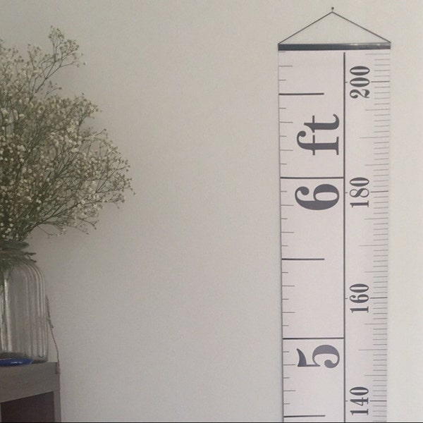 Height Chart ~ Monochrome Tape Measure ~ Hanging ~ Ruler Growth Chart ~ Black and White