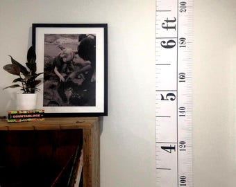 Height Chart ~ Monochrome Tape Measure ~ Hanging ~ Ruler Growth Chart ~ Black and White