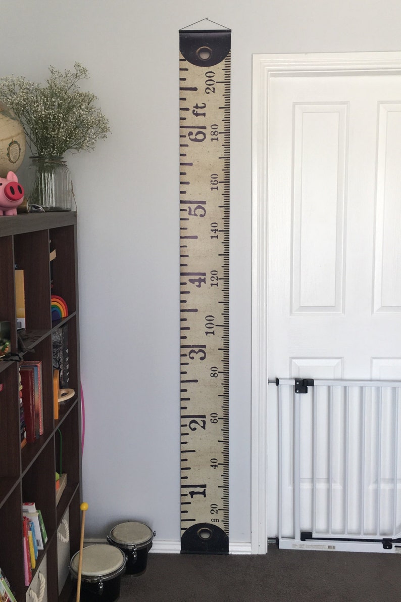 vintage inspired tape measure hanging height chart ruler