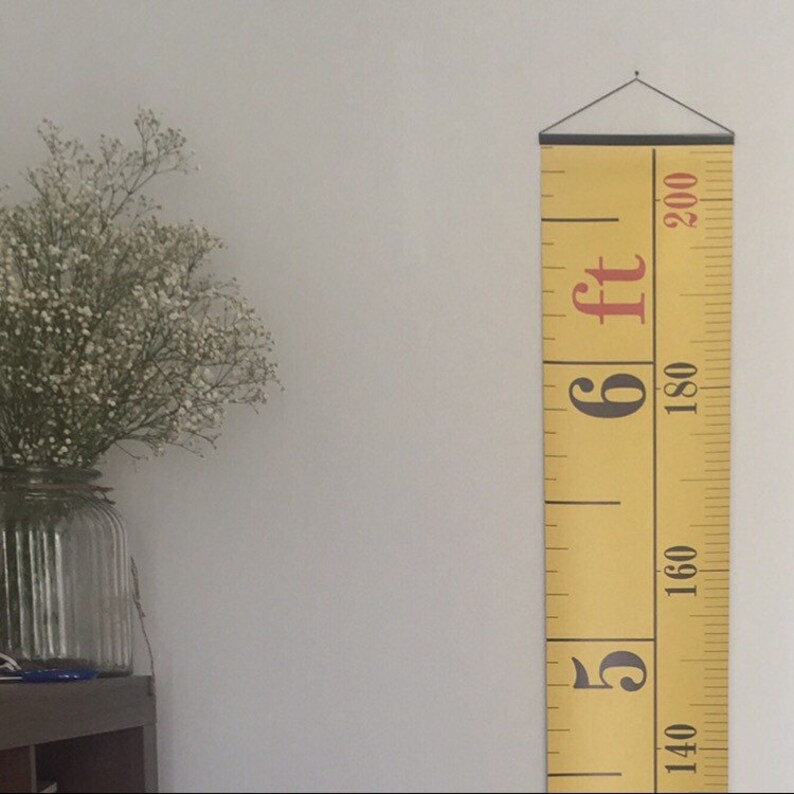 Yellow Tape Measure Hanging Height Chart Imperial & Metric Etsy