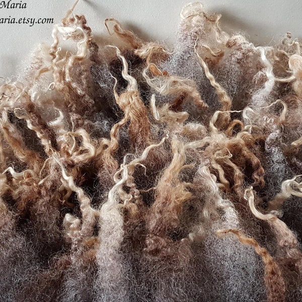 Sheep Locks: Naturally Coloured UK Blue Faced Leicester Wool 25g