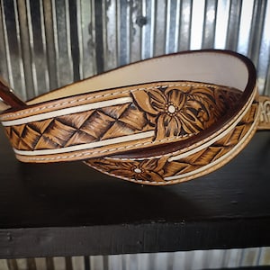 Custom tooled leather belt